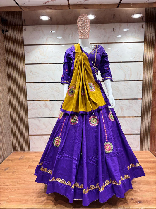 Designer Chaniya Choli for Navratri Patola Lehenga Festival outfit Gamthi Work Garba Night