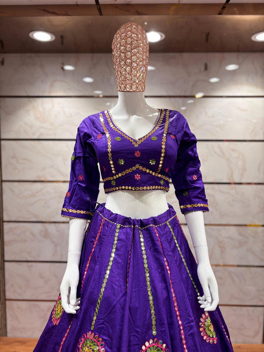 Designer Chaniya Choli for Navratri Patola Lehenga Festival outfit Gamthi Work Garba Night
