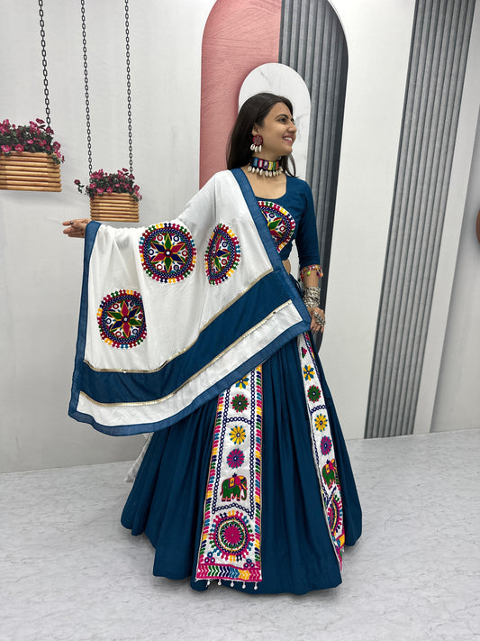 Designer Chaniya Choli for Navratri Patola Lehenga Festival outfit Gamthi Work Garba Night