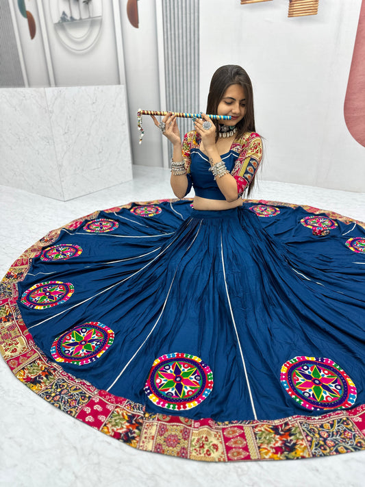 Designer Chaniya Choli for Navratri Patola Lehenga Festival outfit Gamthi Work Garba Night