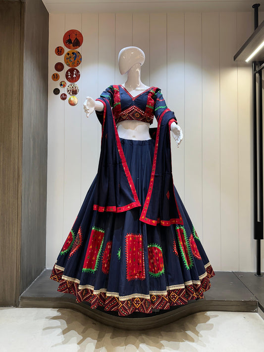 Designer Chaniya Choli for Navratri Patola Lehenga Festival outfit Gamthi Work Garba Night