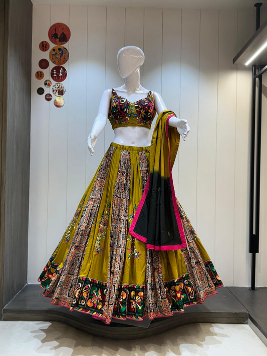 Designer Chaniya Choli for Navratri Patola Lehenga Festival outfit Gamthi Work Garba Night