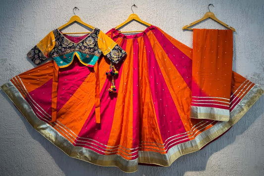 Designer Chaniya Choli for Navratri Patola Lehenga Festival outfit Gamthi Work Garba Night