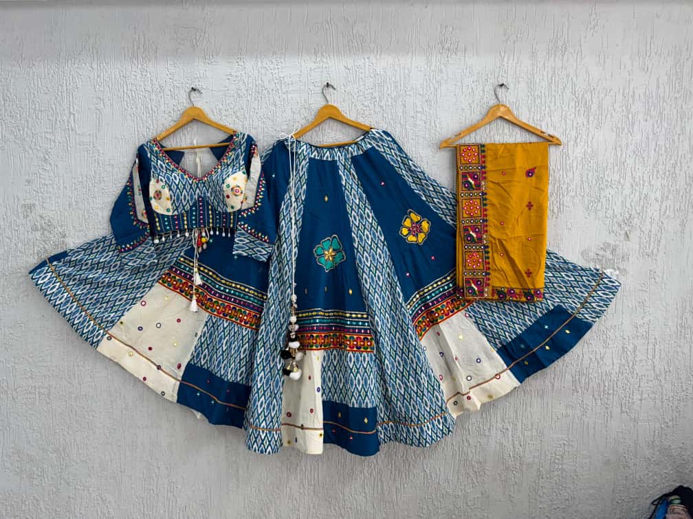 Designer Chaniya Choli for Navratri Patola Lehenga Festival outfit Gamthi Work Garba Night