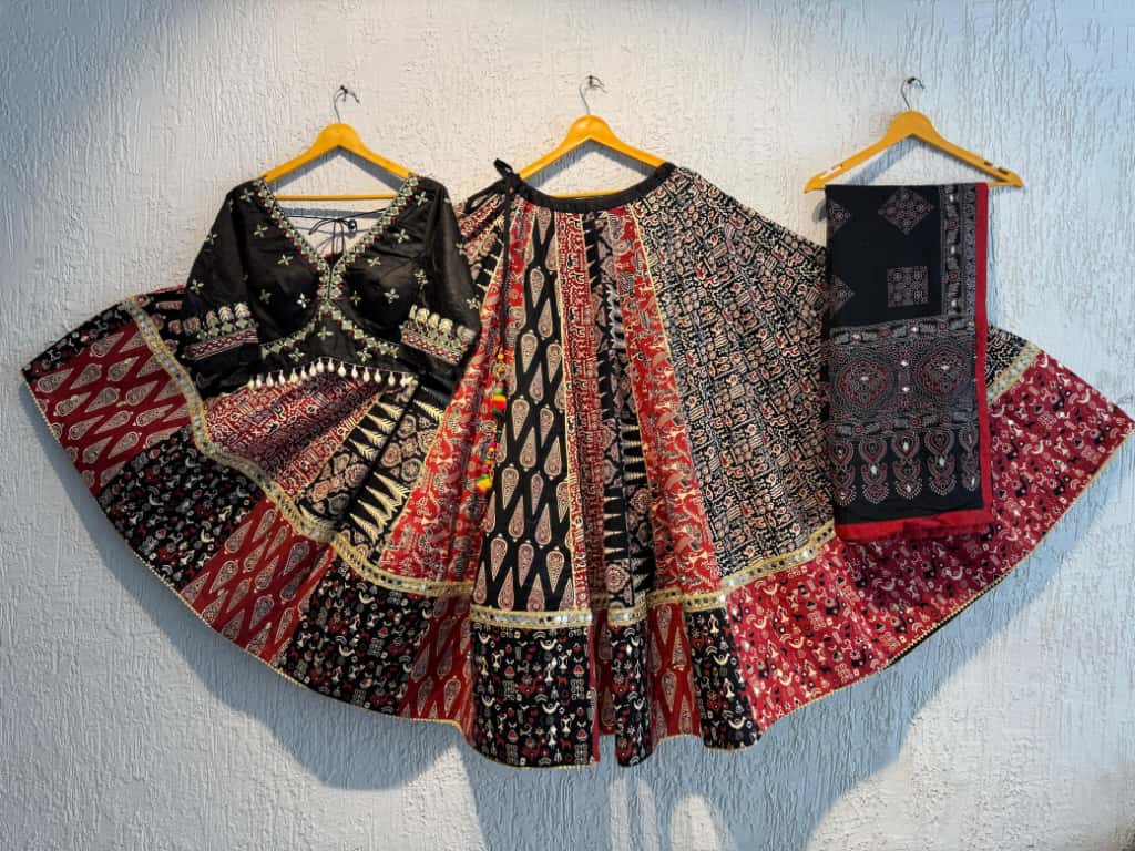 Designer Chaniya Choli for Navratri Patola Lehenga Festival outfit Gamthi Work Garba Night