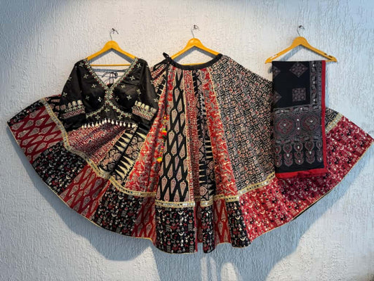 Designer Chaniya Choli for Navratri Patola Lehenga Festival outfit Gamthi Work Garba Night