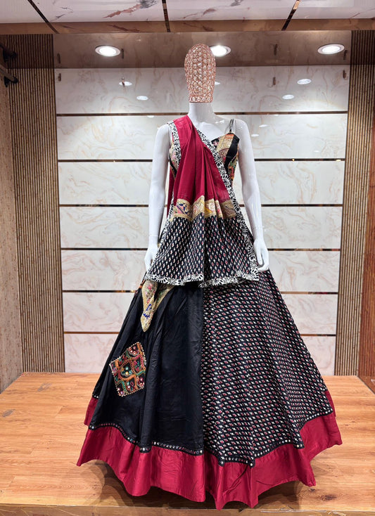 Designer Chaniya Choli for Navratri Patola Lehenga Festival outfit Gamthi Work Garba Night