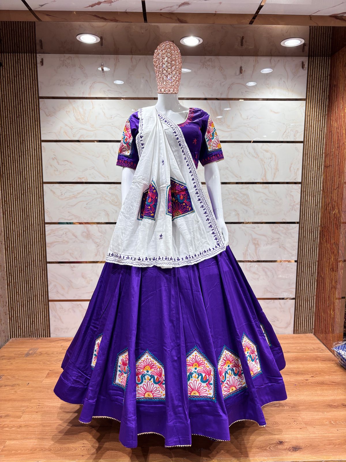 Designer Chaniya Choli for Navratri Patola Lehenga Festival outfit Gamthi Work Garba Night