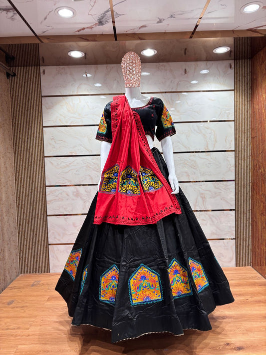 Designer Chaniya Choli for Navratri Patola Lehenga Festival outfit Gamthi Work Garba Night