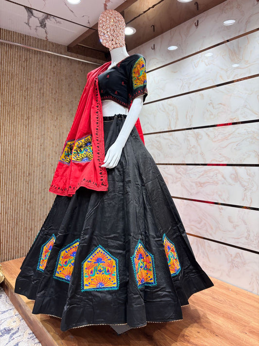 Designer Chaniya Choli for Navratri Patola Lehenga Festival outfit Gamthi Work Garba Night