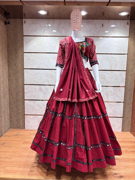 Designer Chaniya Choli for Navratri Patola Lehenga Festival outfit Gamthi Work Garba Night