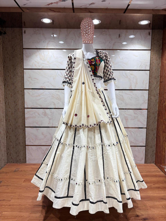 Designer Chaniya Choli for Navratri Patola Lehenga Festival outfit Gamthi Work Garba Night