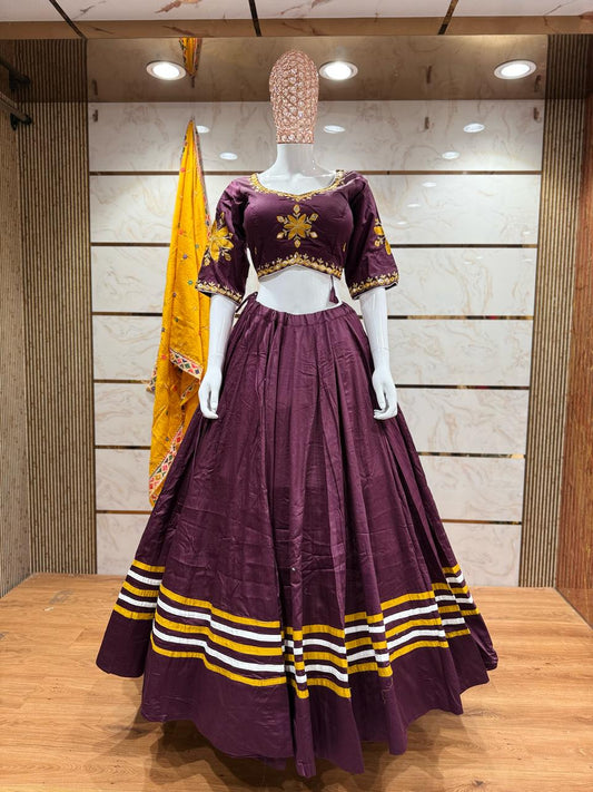 Designer Chaniya Choli for Navratri Patola Lehenga Festival outfit Gamthi Work Garba Night
