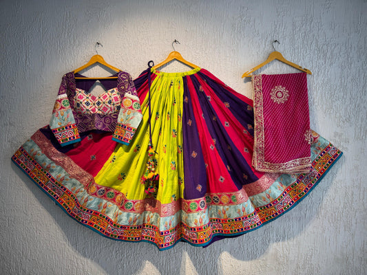 Designer Chaniya Choli for Navratri Patola Lehenga Festival outfit Gamthi Work Garba Night