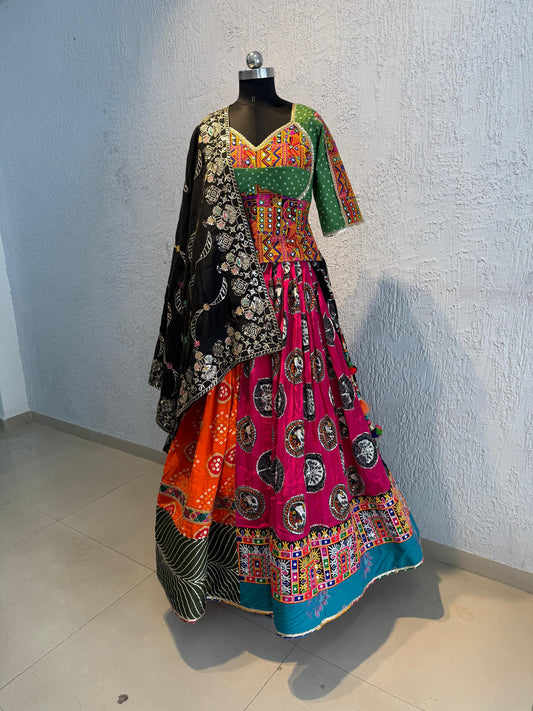 Designer Chaniya Choli for Navratri Patola Lehenga Festival outfit Gamthi Work Garba Night