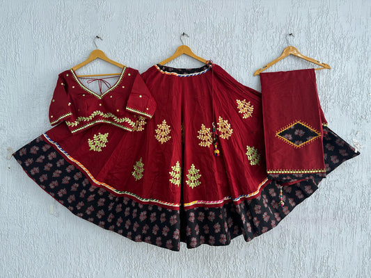 Designer Chaniya Choli for Navratri Patola Lehenga Festival outfit Gamthi Work Garba Night