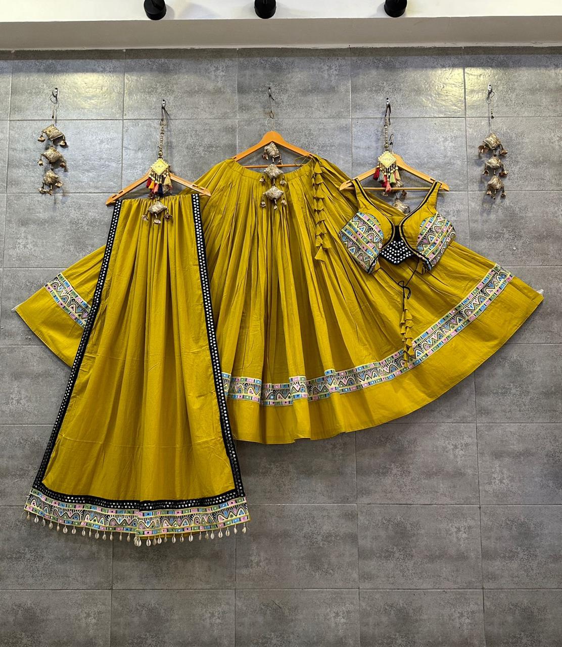 Designer Chaniya Choli for Navratri Patola Lehenga Festival outfit Gamthi Work Garba Night