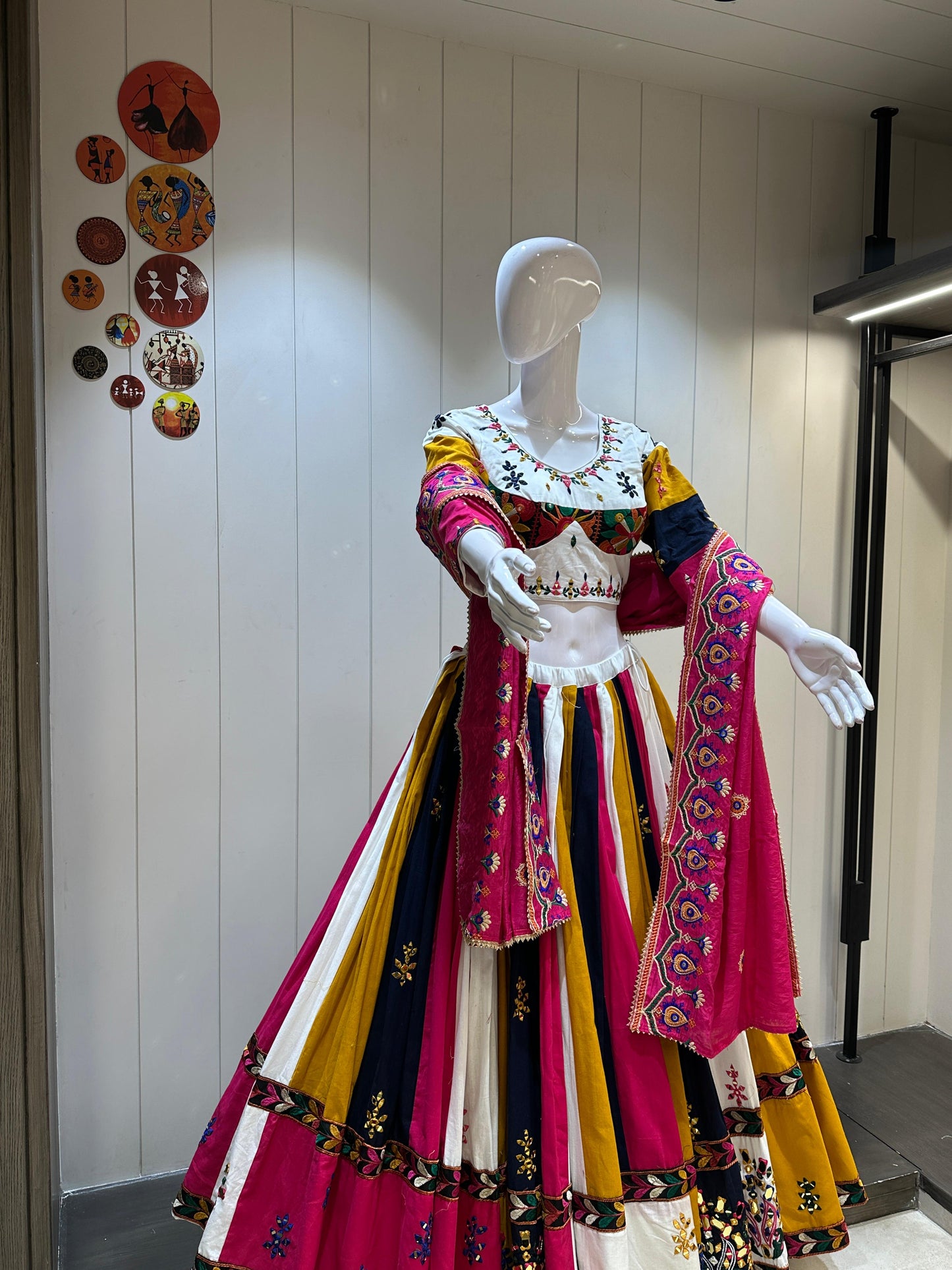 Pure Khadi Cotton Chaniya Choli for Navratri Patola Lehenga Festival Outfit Gamthi Work Garba Night