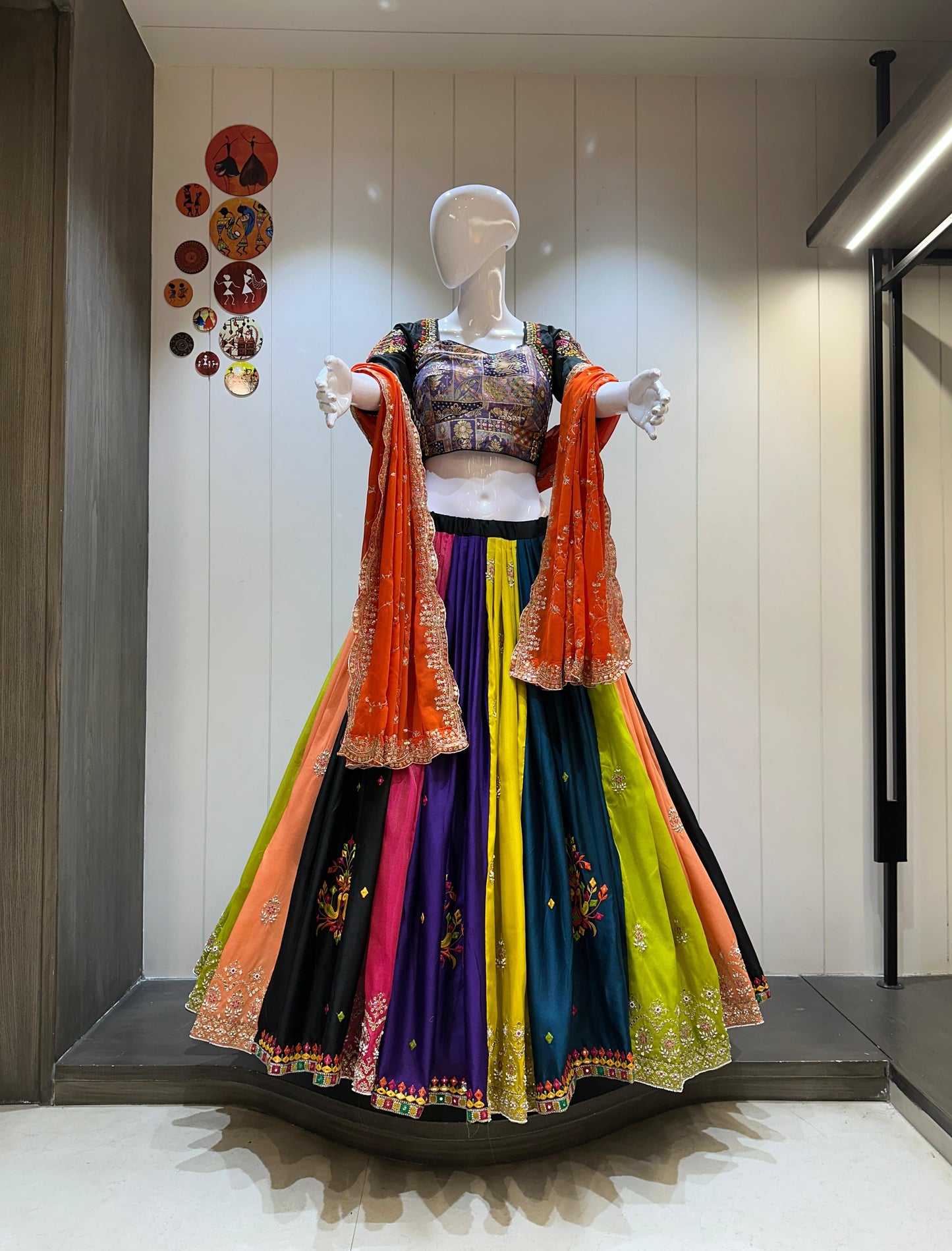 Pure Jaam Cotton And Tissue Silk Fabric Chaniya Choli For Navratri Patola Lehenga