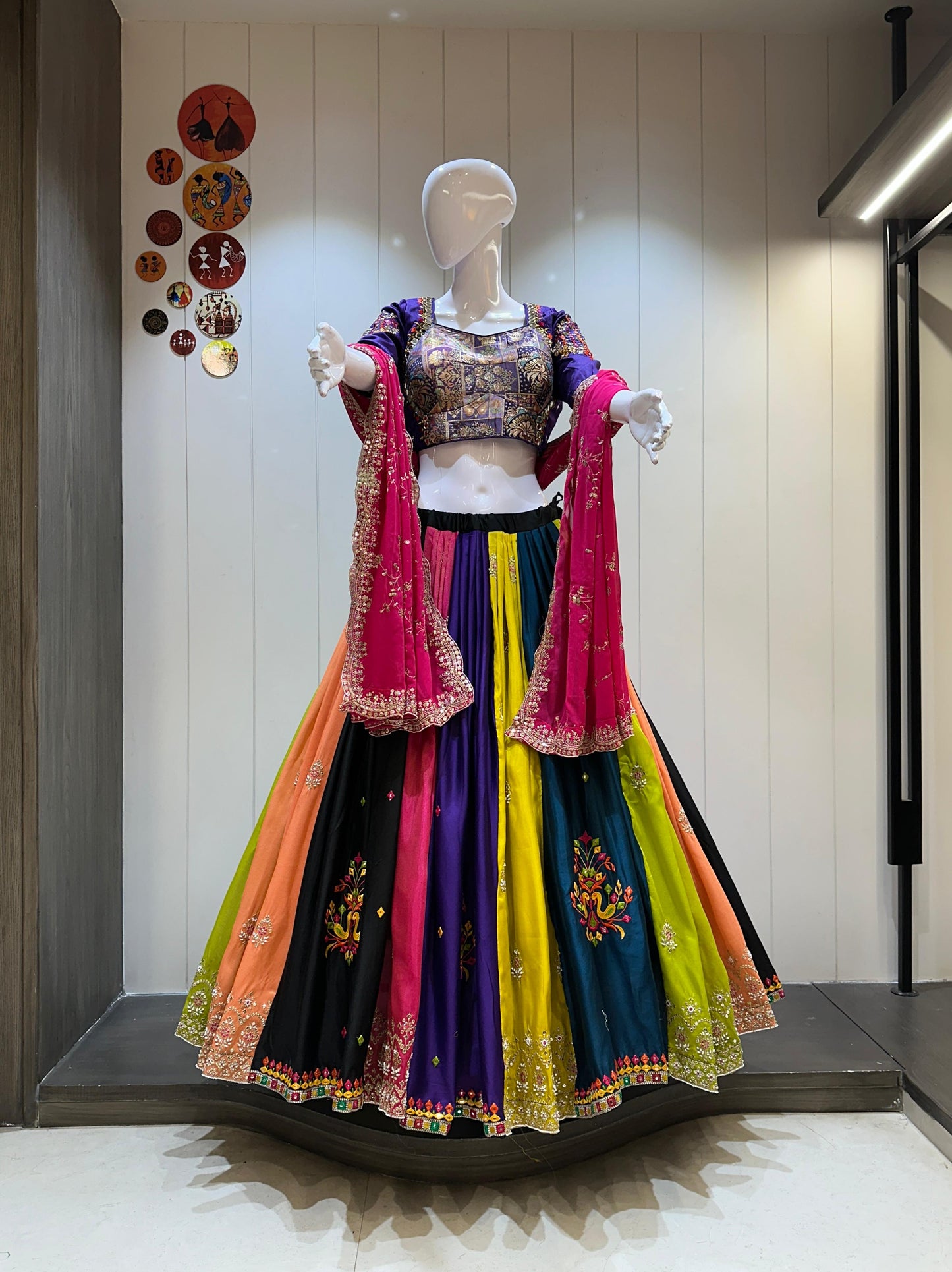 Pure Jaam Cotton And Tissue Silk Fabric Chaniya Choli For Navratri Patola Lehenga