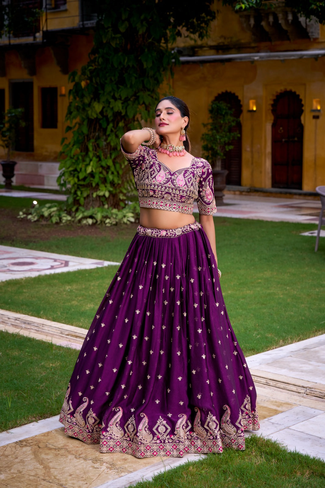 Rangoli Crush Sequins and Thread Embroidery Work Chaniya Choli