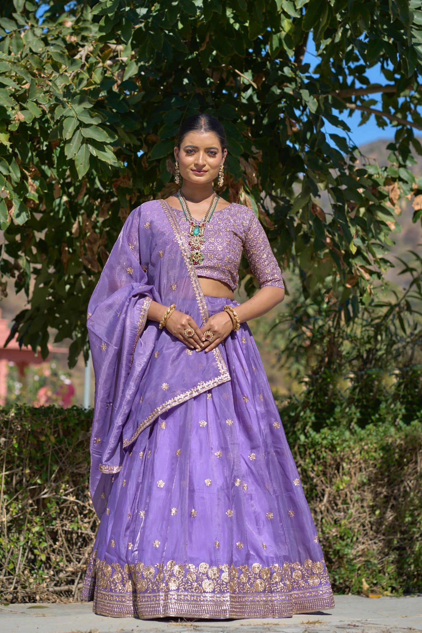 Gold Crush Purple Embroidery Lehenga Collection👜