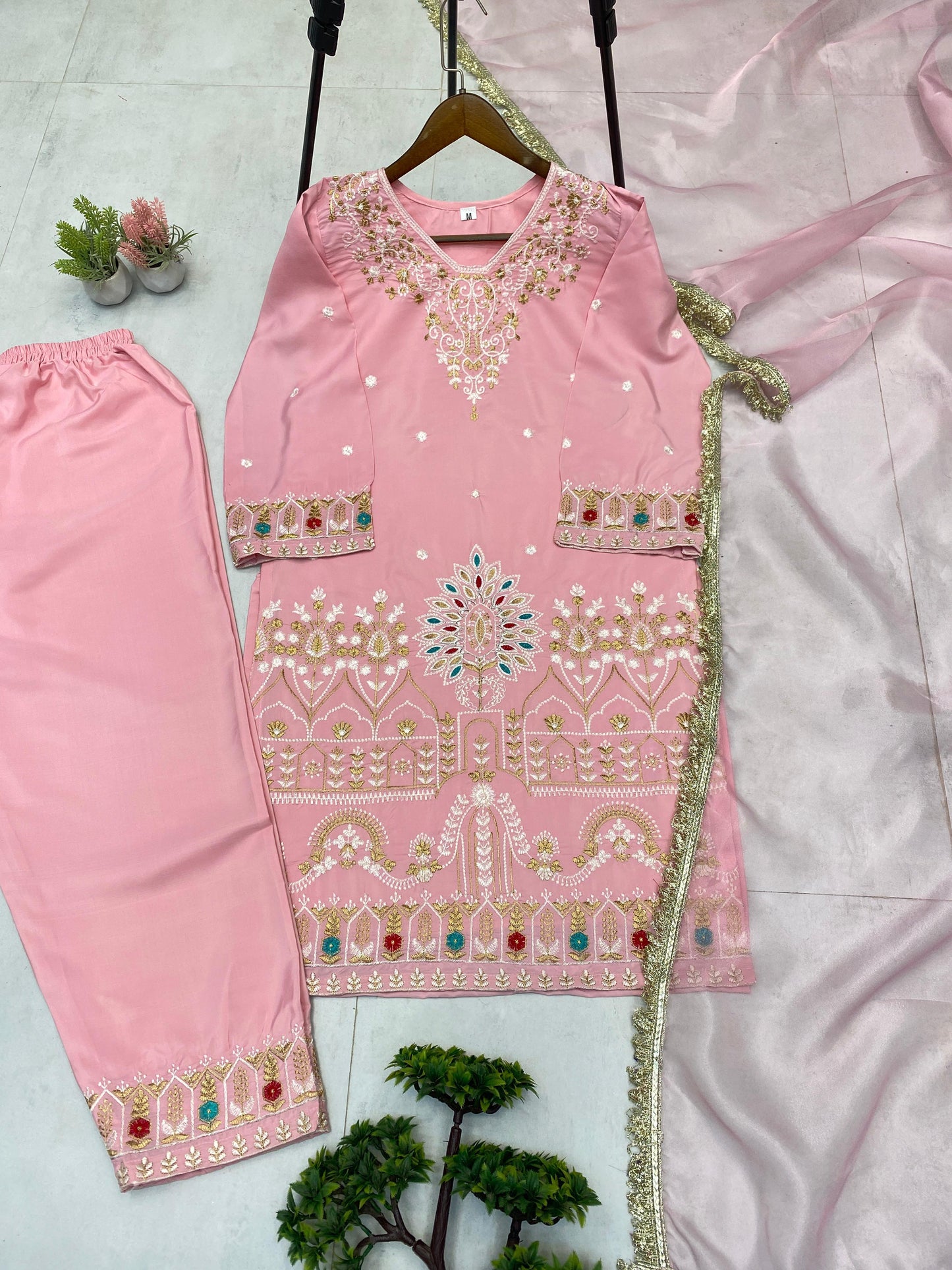 Heavy FRENCH CRAPE With Embroidery Work