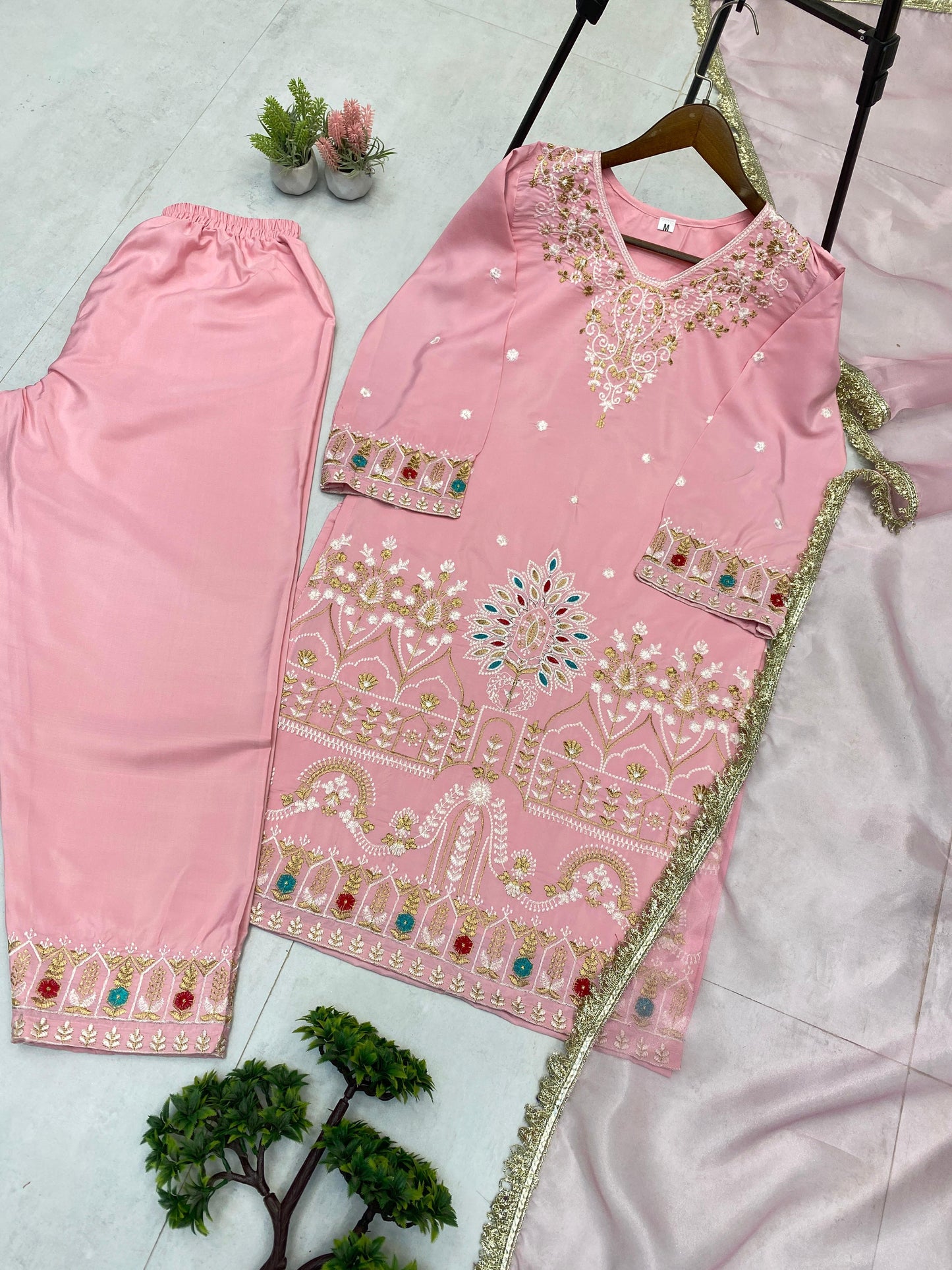 Heavy FRENCH CRAPE With Embroidery Work