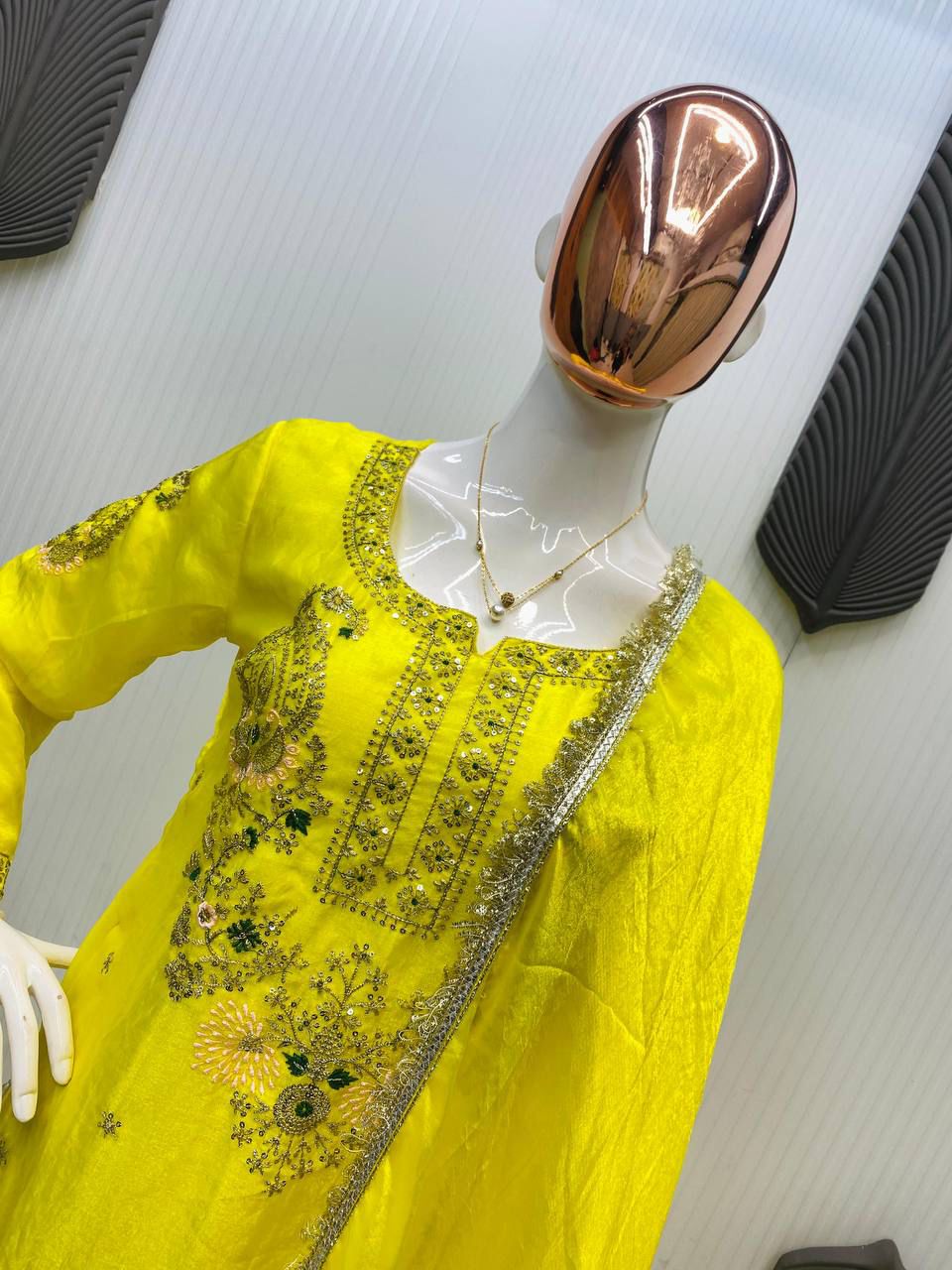 Exclusive Designer Sequance Embroidery Work Farsi Salwaar Suit With Dupatta