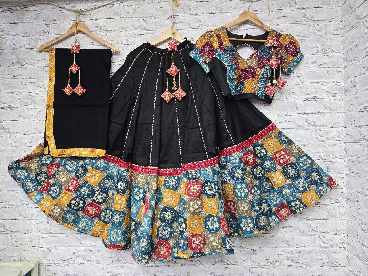 Black Jaam Cotton Chaniya Choli With Original Mirror Work 💃