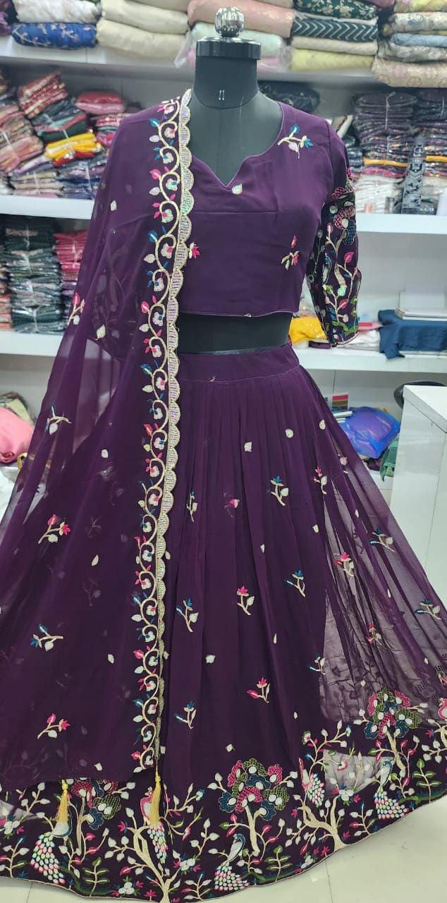 Geroget Chaniya With Multi Rainbow Sequance Work Lehenga Choli