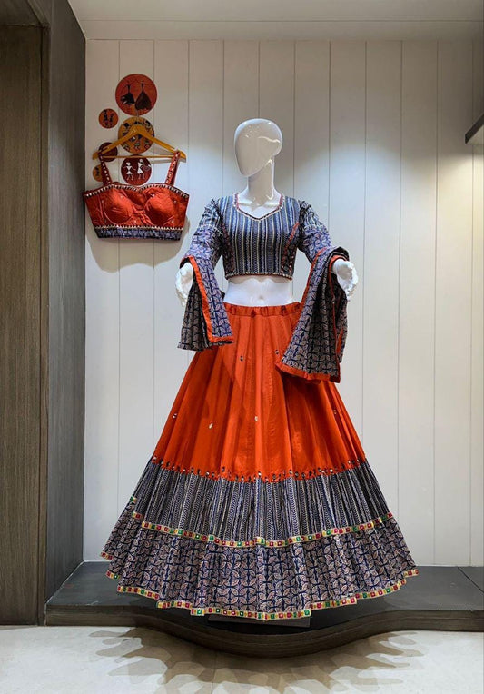 Designer Chaniya Choli for Navratri Patola Lehenga Festival outfit Gamthi Work Garba Night