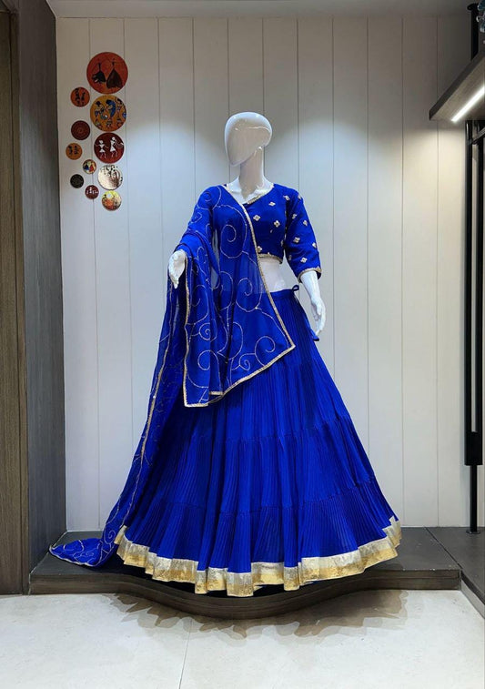 Designer Chaniya Choli for Navratri Patola Lehenga Festival outfit Gamthi Work Garba Night