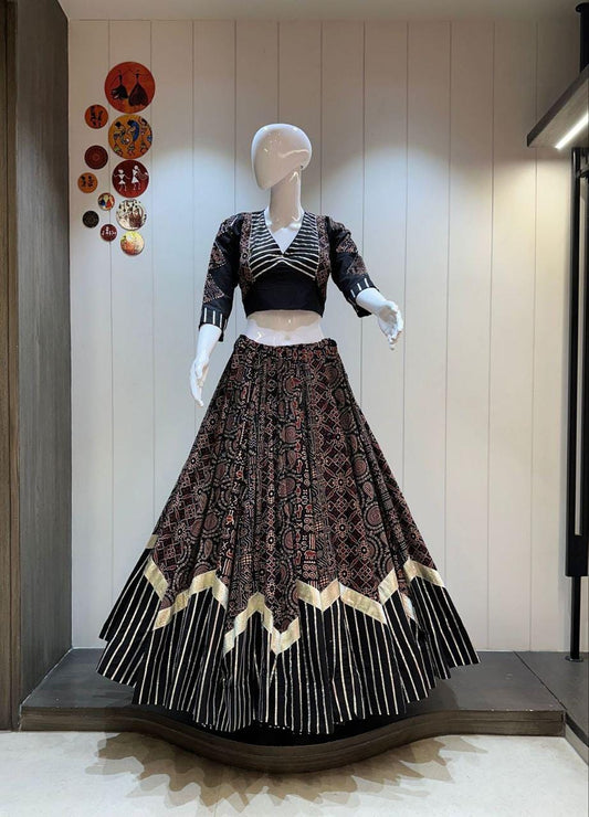 Designer Chaniya Choli for Navratri Patola Lehenga Festival outfit Gamthi Work Garba Night