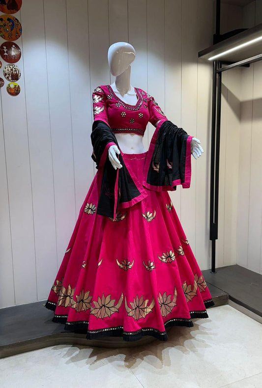 Designer Chaniya Choli for Navratri Patola Lehenga Festival outfit Gamthi Work Garba Night