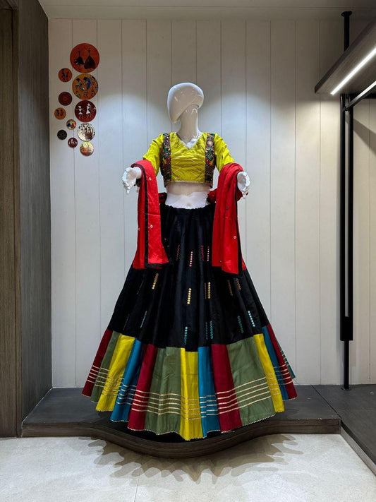 Designer Chaniya Choli for Navratri Patola Lehenga Festival outfit Gamthi Work Garba Night