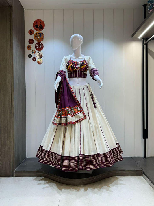 Designer Chaniya Choli for Navratri Patola Lehenga Festival outfit Gamthi Work Garba Night