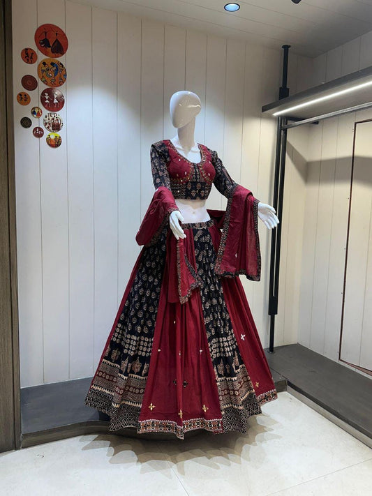 Designer Chaniya Choli for Navratri Patola Lehenga Festival outfit Gamthi Work Garba Night
