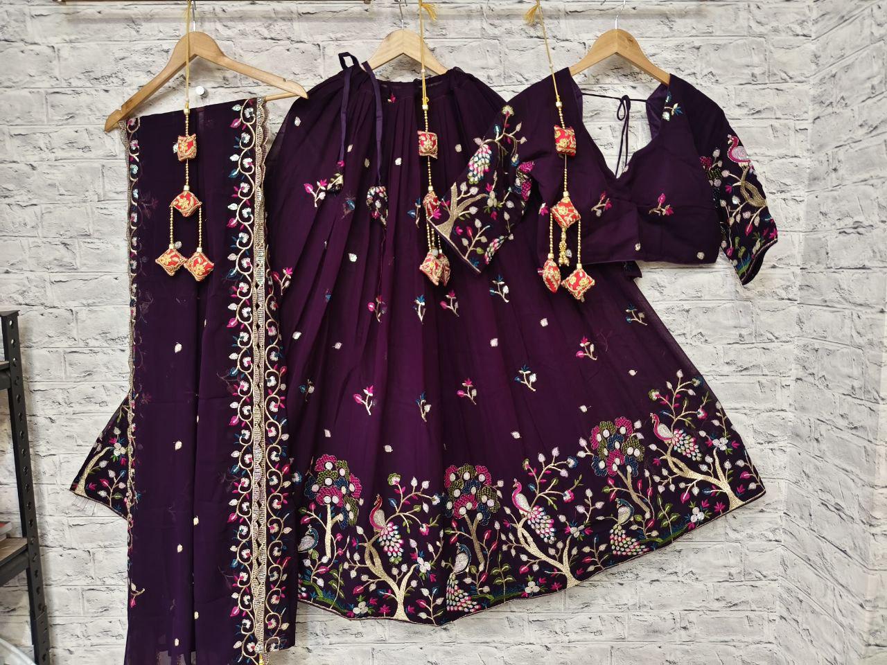 Geroget Chaniya With Multi Rainbow Sequance Work Lehenga Choli