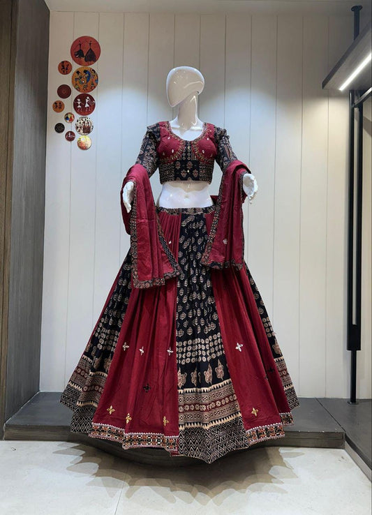 Designer Chaniya Choli for Navratri Patola Lehenga Festival outfit Gamthi Work Garba Night