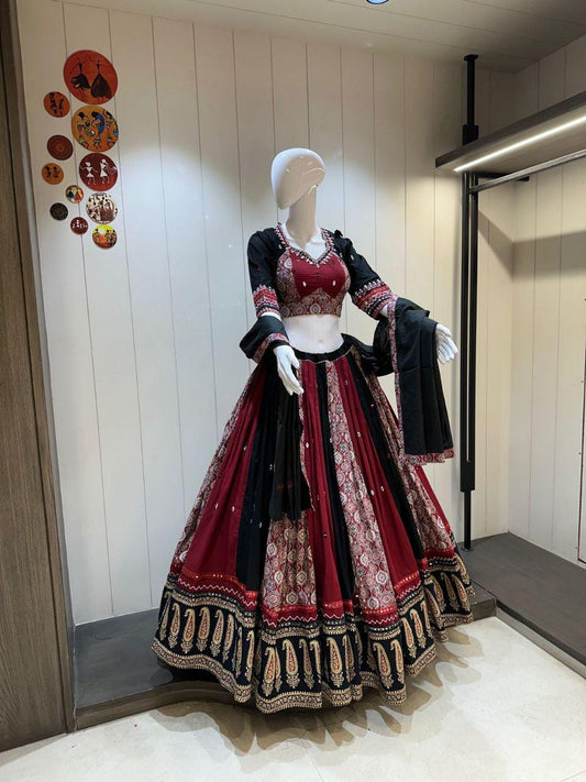 Designer Chaniya Choli for Navratri Patola Lehenga Festival outfit Gamthi Work Garba Night