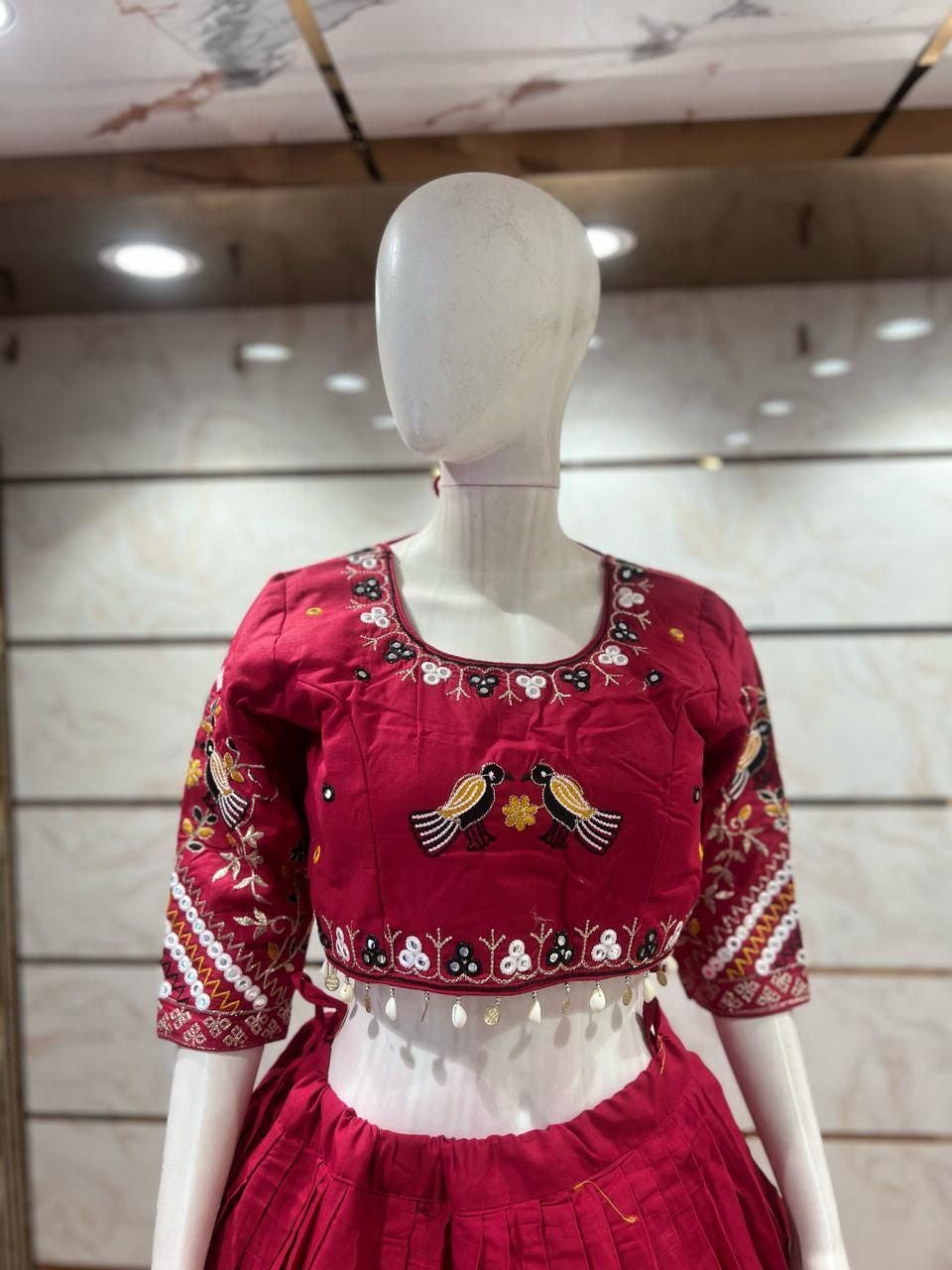 Double Mor With Pure Jam Sharti Cotton  With Patching Work Dupatta With Designer Blouse