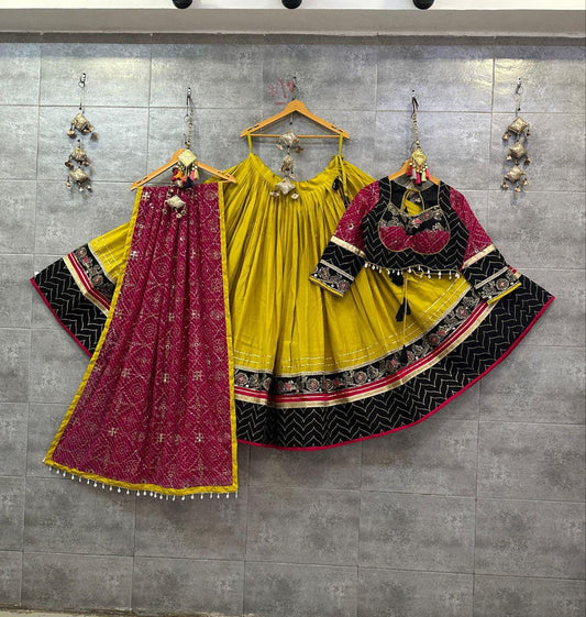 Designer Chaniya Choli for Navratri Patola Lehenga Festival outfit Gamthi Work Garba Night