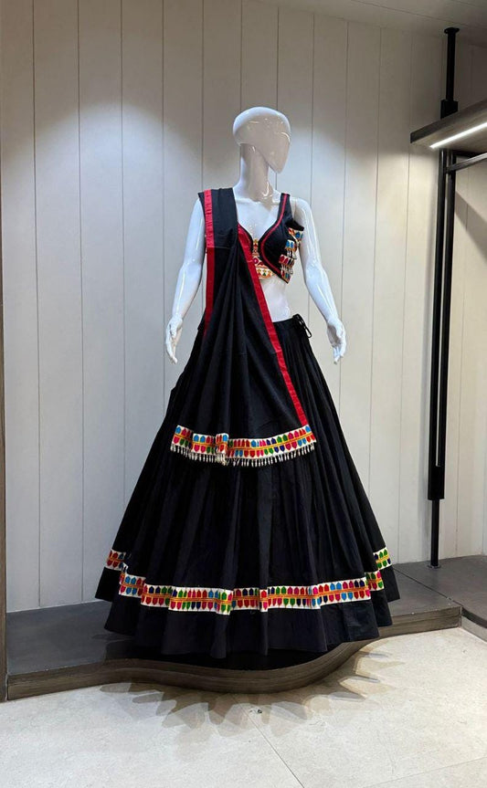 Designer Chaniya Choli for Navratri Patola Lehenga Festival outfit Gamthi Work Garba Night