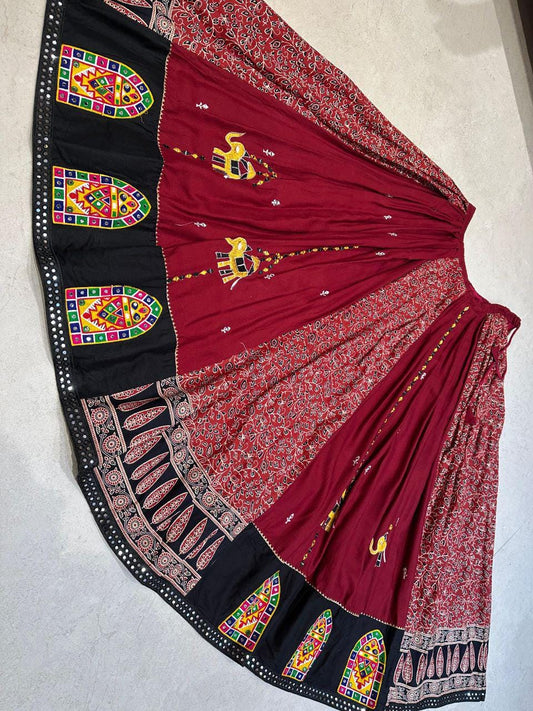 Pure Jaam cotton Choli For Navratri Patola Lehenga Festival Outfit Gamthi Work Garba Night