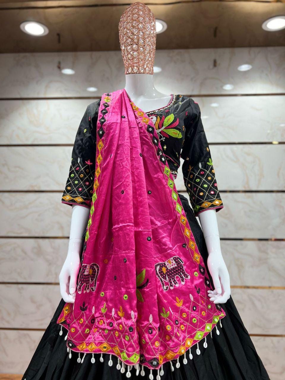 Double Mor With Pure Jam Sharti Cotton  With Patching Work Dupatta With Designer Blouse