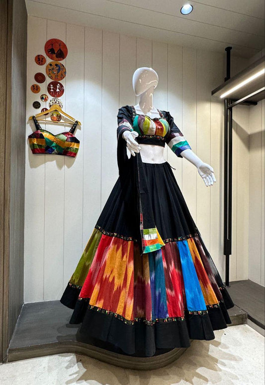 Designer Chaniya Choli for Navratri Patola Lehenga Festival outfit Gamthi Work Garba Night