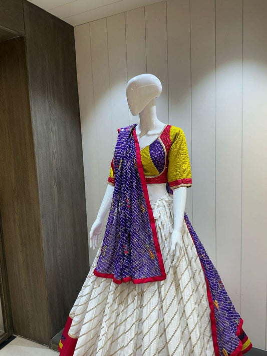 Designer Chaniya Choli for Navratri Patola Lehenga Festival outfit Gamthi Work Garba Night
