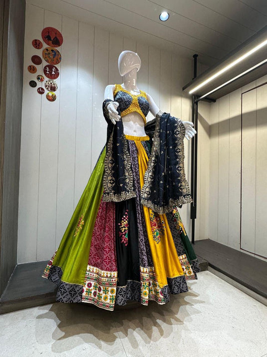 Designer Chaniya Choli for Navratri Patola Lehenga Festival outfit Gamthi Work Garba Night