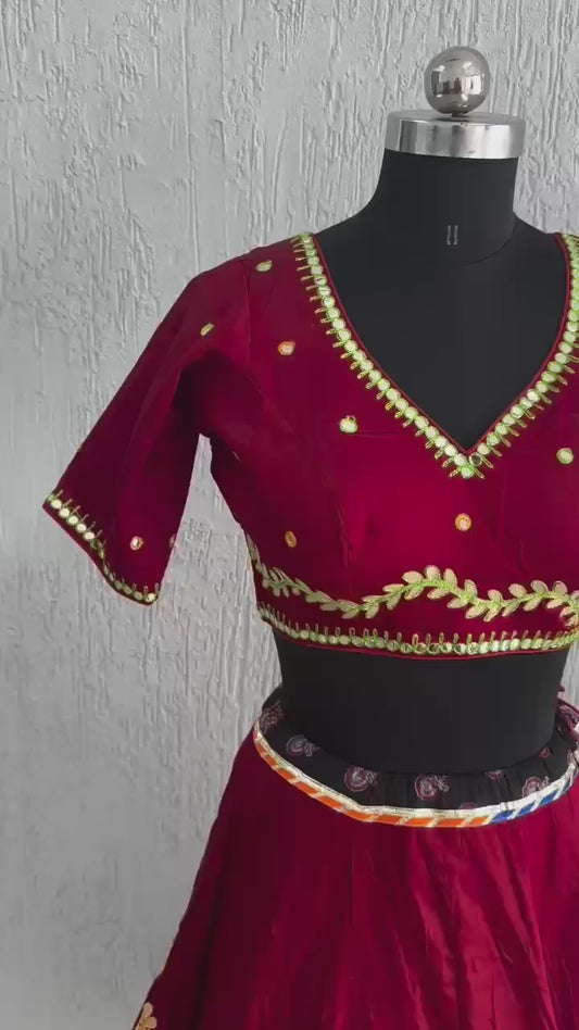 Designer Chaniya Choli for Navratri Patola Lehenga Festival outfit Gamthi Work Garba Night